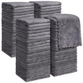 Orighty Washcloths 96 Pack, Ultra Soft Face Cloths 12 x 12 inch, Absorbent & Quick Drying Coral Velvet Washcloth Bulk, Multi-Purpose Face Cloth for Household, Cleansing and Sport (Grey)