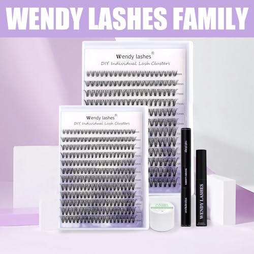 WENDY Lashes Clusters D Curl Lash Clusters 30D DIY Eyelash Clusters 8-16mm Cluster Eyelash Extensions Black Cluster Lashes Wispy Soft Individual Lashes Reusable At Home(30D-D,8-16mm Mixed)