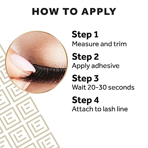 Eylure False Lashes, Luxe Cashmere No. 6 with Adhesive Included, 1 Pair Black