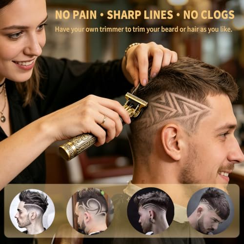 Professional Cordless Hair Trimmer for Men with 4 Guide Combs