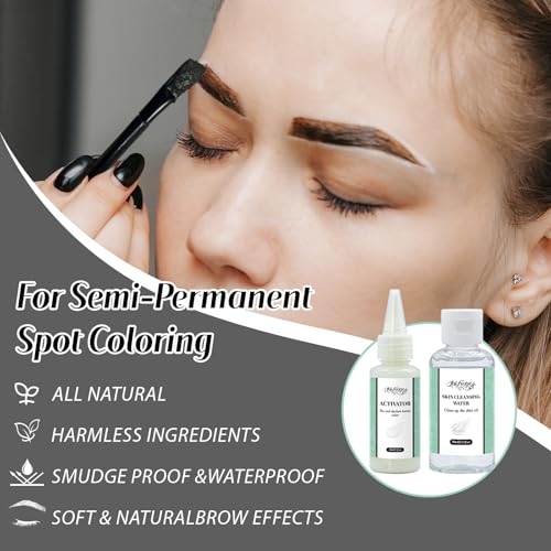 Henna Eyebrow Tint Kit - Professional Smudge-Proof Color Dark Brown