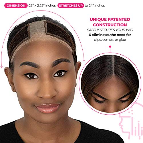 MILANO COLLECTION Lace Wigrip, Premium Lace Wig Band for Women, Fully Adjustable Wig Grip, Reinforced Swiss Lace by HAIRLINE, Secure Velvet Headband, Glueless, Chocolate Brown