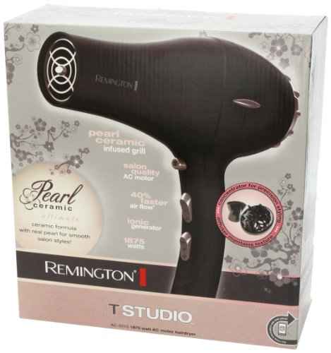 Remington Pro Pearl Ceramic Hair Dryer | 1875W Fast Drying, Professional AC Motor, 3 Heat + 2 Speed Settings, Cool Shot, Diffuser & Concentrator Included