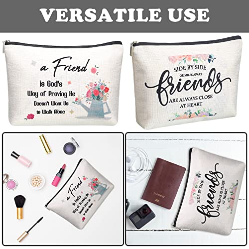 Xuniea 6 Pieces Girls Trip Gifts Favors, Girls Trip Gifts for Women, Good Friend Cosmetic Bag Friendship Makeup Bag Travel Cases with Portable Zipper, Graduation Birthday