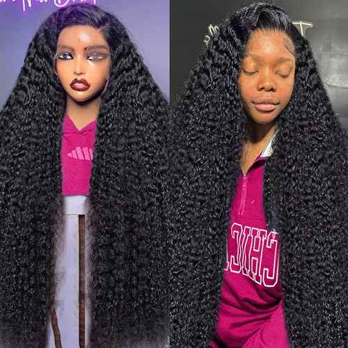 18 Inch Deep Wave Lace Front Wigs Human Hair 13x4 HD Lace Front Pre Plucked Brazilian Curly Human Hair Wig 180 Density Glueless lace Frontal Wigs For Black Women