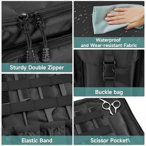 Professional Barber Tool Bag with Adjustable Dividers
