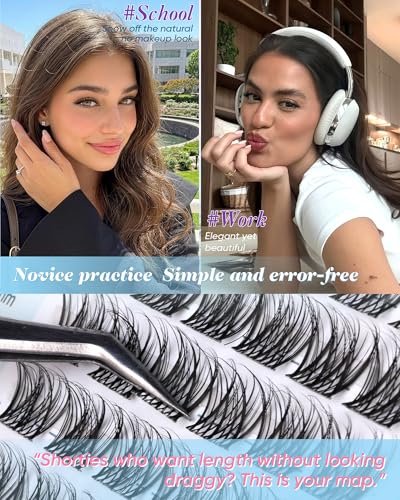 Short Lash Clusters 8-10-12mm Natural Wispy Eyelash Extensions 180pcs