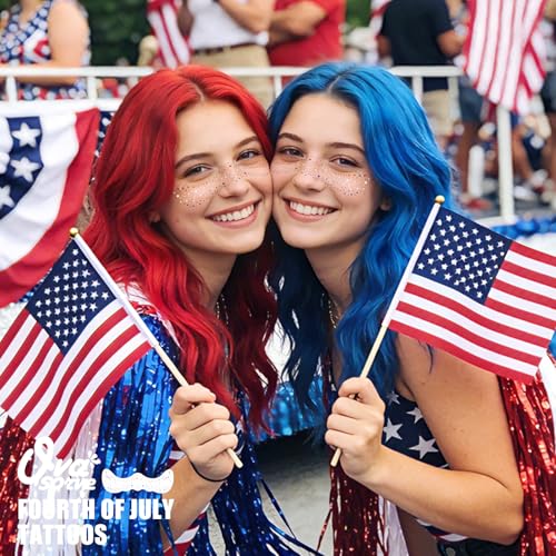 4th of July Freckles Glitter Stars Patriotic Face Tattoos (8 Sheets)