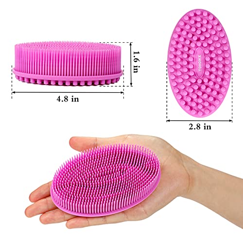 Silicone Body Scrubber Set of 3 - Soft Exfoliating Loofah for Sensitive Skin