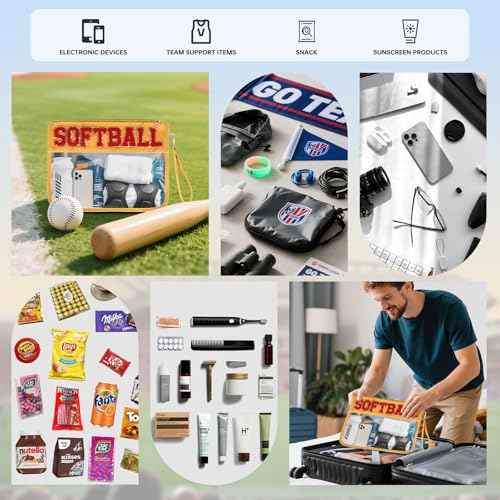 Baseball Gift Bags Baseballs Treat Bags Team Gifts Clear Chenille Letter Zipper Pouch Accessories Stuff Sport Portable