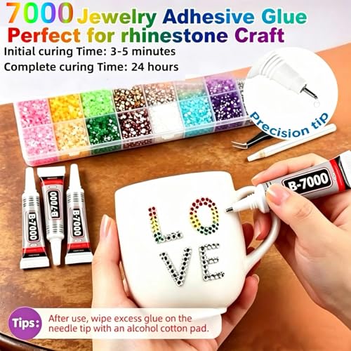 Jelly Rhinestones Bedazzling Kit - 40000 Pcs 40 Colors with Glue
