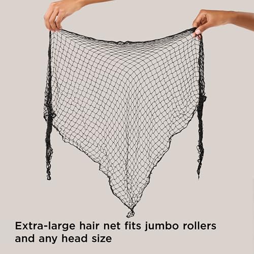 Diane Extra Large Cotton Triangle Hair Net for Salons, Home Styling, Curl Setting, Securing Hair in Place, and Protecting Hair While Drying or Sleeping