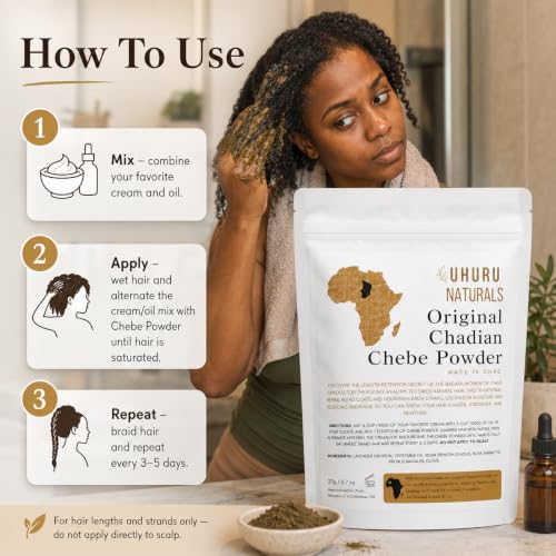 Uhuru Naturals Chadian Chebe Hair Powder 20g | Natural Hair Growth & Nourishment