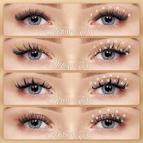 LASHVIEW Russian Volume Lashes 0.03mm Thickness C Curl 8-15mm Mix Tray Faux Individual Eyelash Extension Soft Semi-Permanent Lashes Pure Korean(Professional Salon Use)