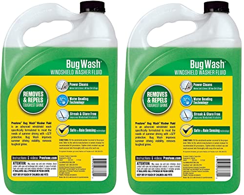 Prestone AS657 Bug Wash Windshield Washer Fluid, 1 Gallon (Pack of 2)