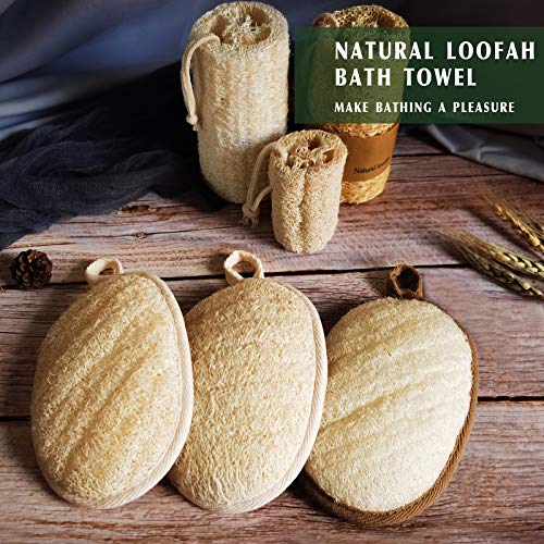 Natural Loofah Sponge Exfoliating Body Scrubber 3 Pack