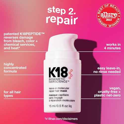 K18 Damage Repair Essentials Kit, Travel-Friendly Trio Featuring Mini Hair Mask, Mini Hair Oil & Detox Shampoo