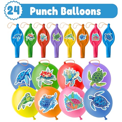 Turtle Party Favors Pack - 48 Tattoos & 24 Punch Balloons