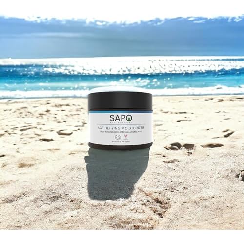Sapo All Natural Face Cream, Skin Barrier Support Daily Moisturizer with Hyaluronic Acid, Niacinamide, Peptides, Day or Night, 2 oz