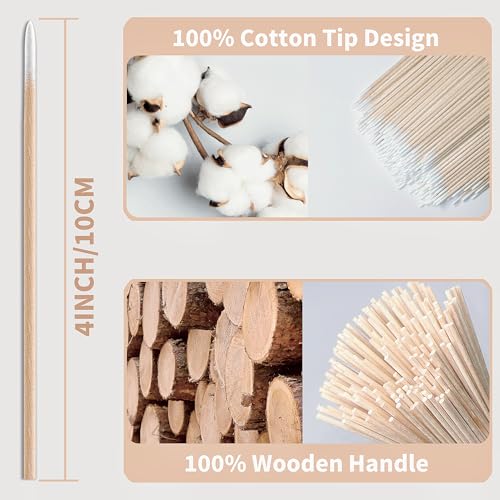 600PCS Pointed Cotton Swabs - 4 Inch Precision Microblading Tips