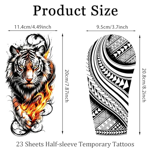 Temporary Tattoo Stickers - 23 Sheets Tribal & Animals