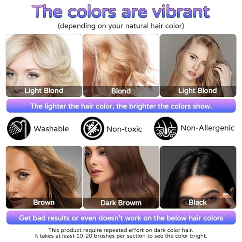 12 Color Glitter Hair Chalk – Shimmer & Sparkle
