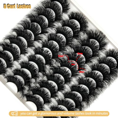 Loladook 3D Mink Lashes Fluffy 20mm Full Strip Eyelashes