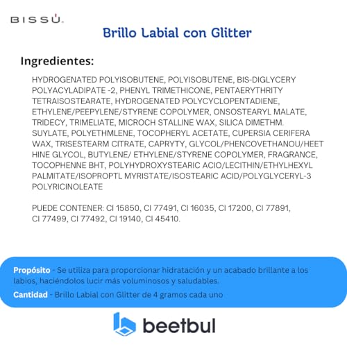 Biss? Glitter Lip Gloss - 6 different Buildable Shades, Non-Sticky, Cruelty-Free, Long-Lasting Shine 0.14 oz (06 V?a L?ctea, Large)