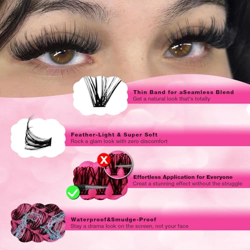 560pcs Lash Clusters Kit with Bond, Seal & Tweezers