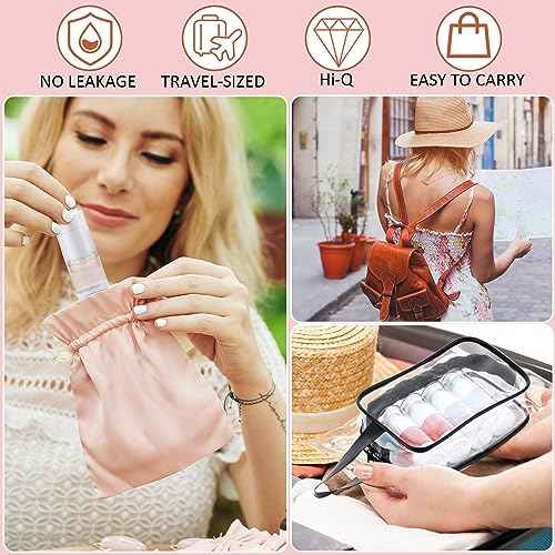 Yaomiao 50 Pcs 0.5 oz 15 ml Airless Pump Bottles Plastic Cosmetic Lotion Dispenser Travel Size Foundation Bottle Refillable Container Vacuum Airless Bottles Empty Clear Pump Jar Small Skin Care Bottle