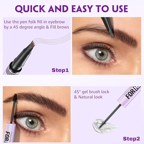 Microblading Eyebrow Pen 2-in-1 Dual-Ended Dark Brown