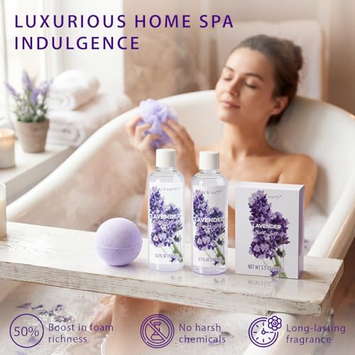 Lavender Spa Gift Basket 11-Piece Set for Women
