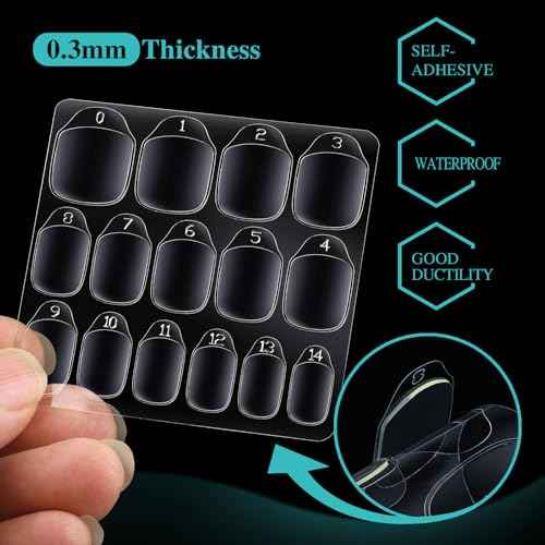 Teenitor 1500pcs Press on Nail Adhesive Tabs, 15 Sizes of Nail Stickers for Press on, Press on Nails Glue Stickers Press on Nail Sticky Tabs, 100 Sheets