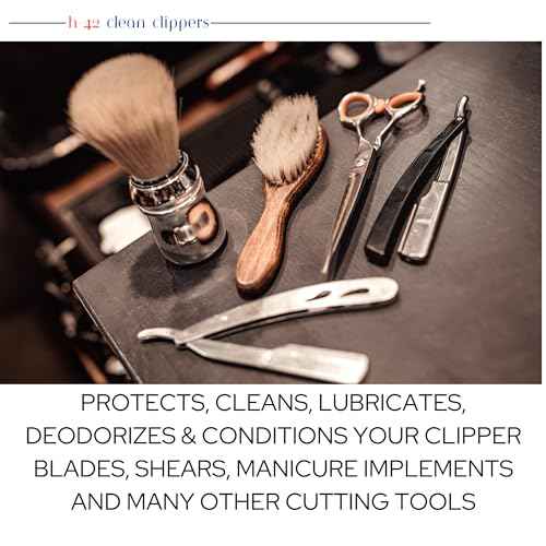 H-42 Clean Clippers Blade Cleaner with Brush - 8oz Bottle