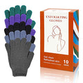 Evridwear Exfoliating Dual Texture Bath Gloves for Shower, Spa, Massage and Body Scrubs, Dead Skin Cell Remover, with Hanging Loop Heavy(5 Pairs Gift Set for Men and Women )