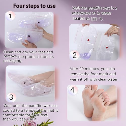 Paraffin Wax Gloves,The Paraffin Wax for Hand and Feet,Paraffin Hand & Foot Treatments and Booties Set for Intensive Hydration At Home Or Spa(Lavender) 2 Pair Hand & Foot Wax Gloves