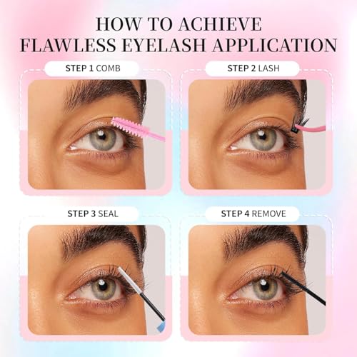 Cluster Lashes Extension Kit with Applicator - 392pc D Curl