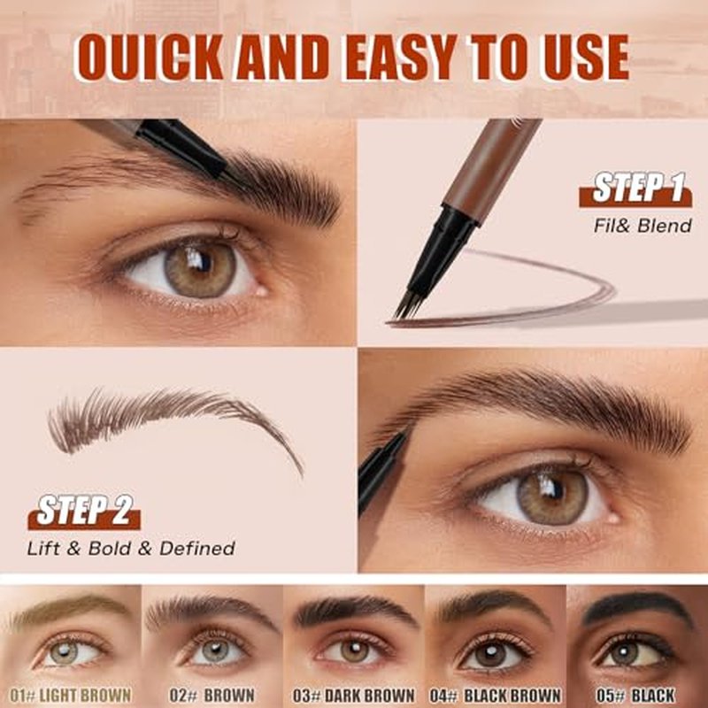 4D Double-Ended Eyebrow Pen - Waterproof Brow Tint in Dark Brown