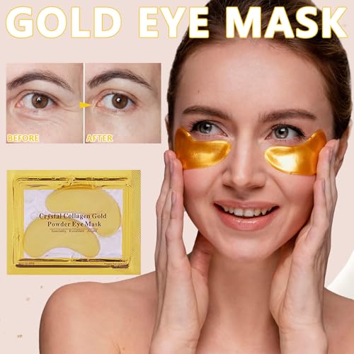 40 Pairs Lip Mask & Eye Mask, 24K Gold Gel Crystal Collagen Under Eye Patches for Puffy Eyes, Dark Circles, Bachelorette Party Favors, Wrinkles and Fine Lines, Galentines Day Gifts