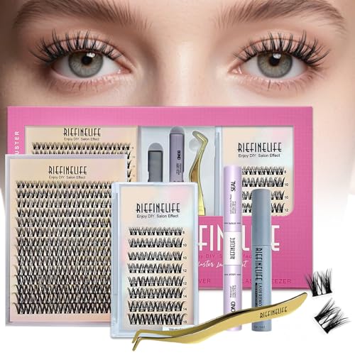 Lash Clusters Extension Kit 180pc - DIY False Eyelashes with Glue & Tweezers
