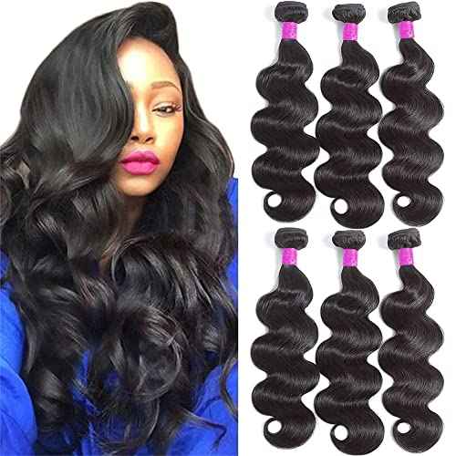 Flady Virgin Hair Bundles Human Hair Body Wave Bundle Brazilian Virgin Body Wave Weft 3 Bundles 12 14 16inch 100% Unprocessed Brazilian Body Wave Human Hair Weave for Black Women