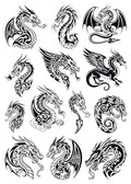 28-Piece Dragon Temporary Tattoos - Waterproof Stickers