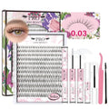 PROLASHBEAUTY Natural Lash Clusters Kit Wispy Lash Clusters Invisible Band with Clear Lash Bond and Seal Lash Tweezer Lash Remover Eyelash Clusters Kit Waterproof Easy to Apply (Solia,8-16mix)