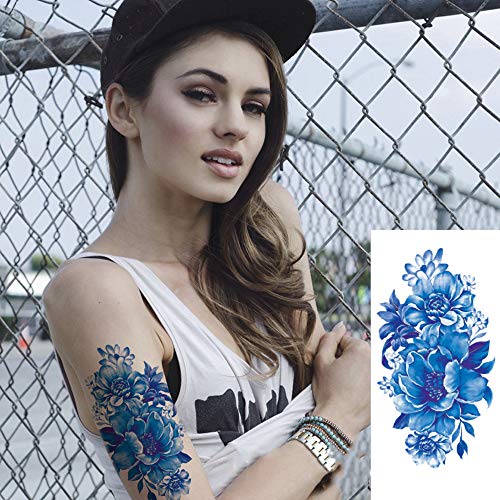 Temporary Tattoos 12 Sheets Waterproof Flower Butterfly Stickers