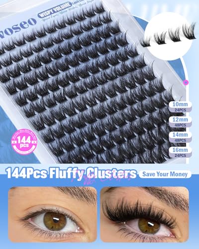 Wispy Lash Clusters Kit - 144pcs C Curl Volume Eyelashes
