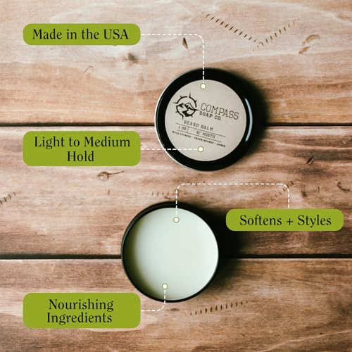 Compass Soap - 41¡Æ North | Beard Balm for Men | Best Beard Softener for Men with Nourishing Oils, for Healthier & Fuller Facial Hair Growth, 1 oz.