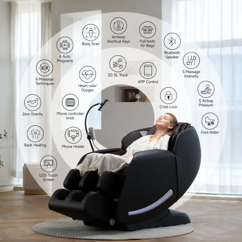 Real Relax Massage Chair Full Body 3D SL-Track Zero Gravity Recliner