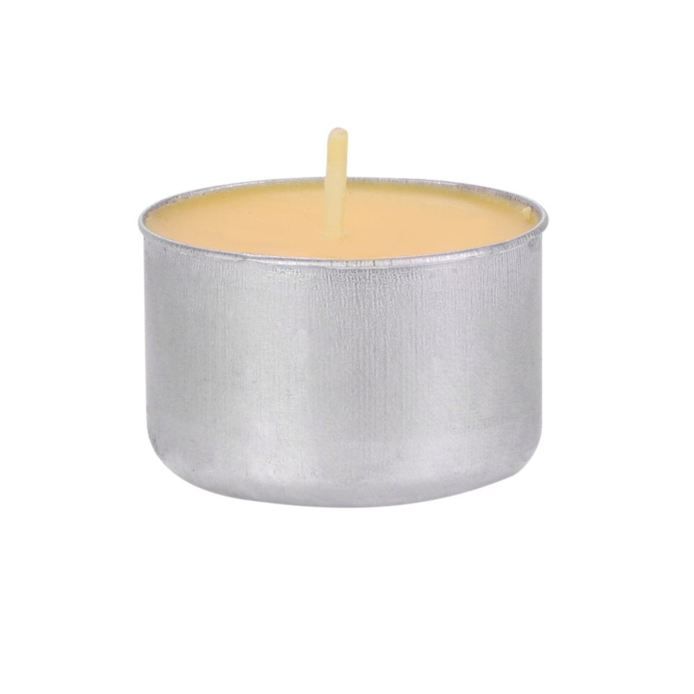 8 Hours Long Lasting Burning Time Tea Light Candles Bulk 50 Pack Smokeless Scented Tealight Candle in Aluminum Cup Yellow Soy Wax Tea Light Decoration Cup Candle for Wedding Birthday Party Christmas