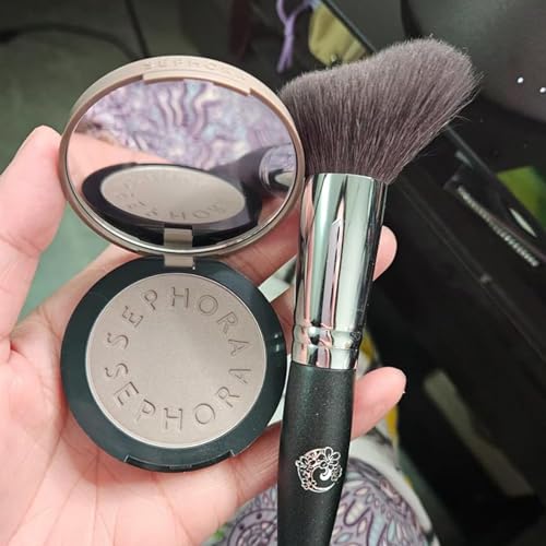 ENERGY Contour Brush Professional Makeup Brush for Foundation Blush Bronzer Contour and Setting Powder Blending Soft Dense Natural Goat Hair Curved Kabuki Brush M412