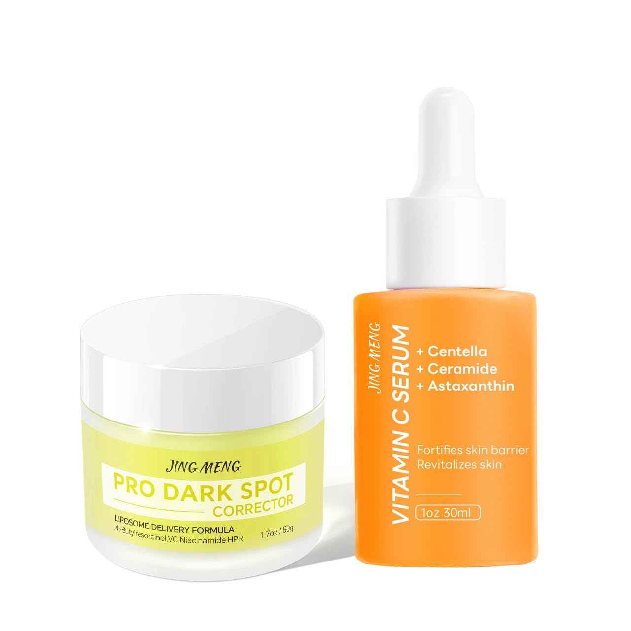 JING MENG Vitamin C Liposomal Face Serum, Dark Spot Corrector, Instantly Calming, Soothing,Radiance Boosting Anti-Aging, Even Skin Tone with Centella Asiatica, Ceramide, Astaxanthin, Hyaluronic Acid